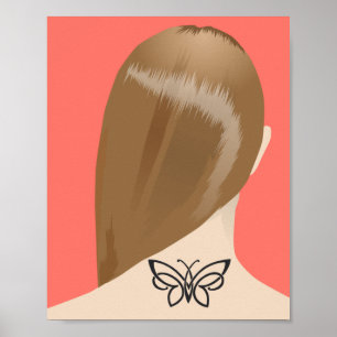 Sammlung von Frauen Neck Tattoo Art Print, Nr. 2/1 Poster