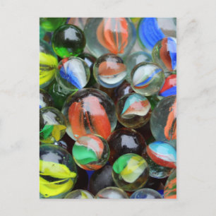 Sammlung von Glasmarbeln Postkarte