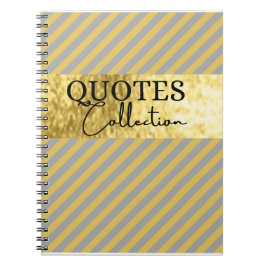 Sammlung von Grau- und Goldquoten Notizblock