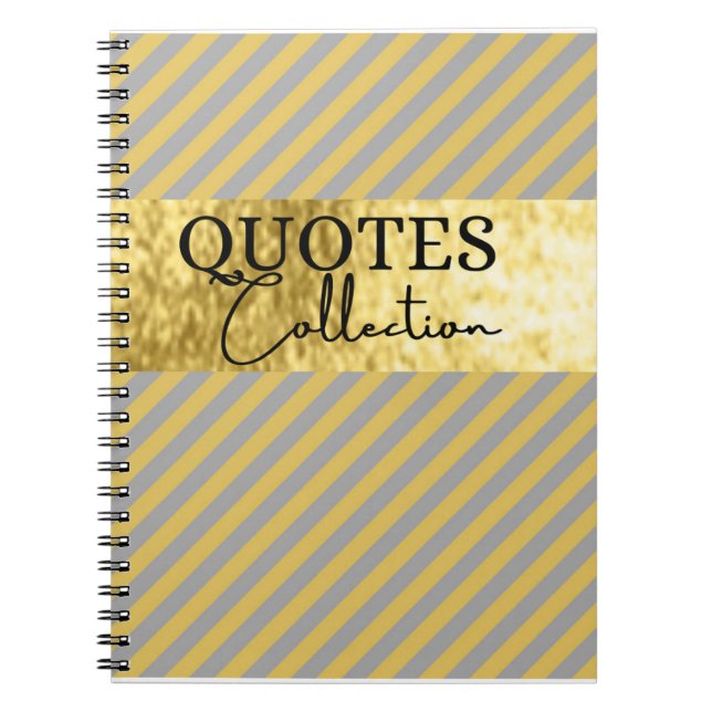 Sammlung von Grau- und Goldquoten Notizblock (Vorderseite)