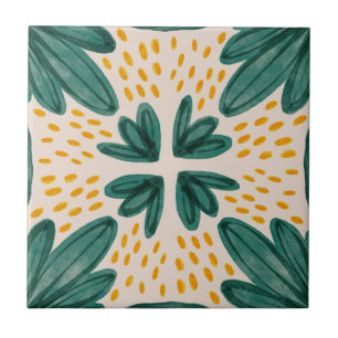 Sammlung von grün und gelb gezogenen Zangen Fliese