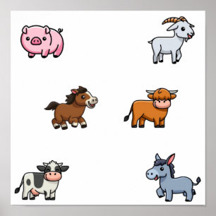 Sammlung von Haustieren Poster