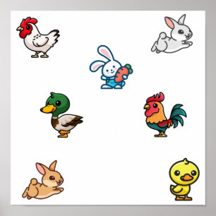 Sammlung von Haustieren Poster