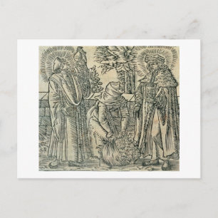 Sammlung von Heilkräutern, 1534 (Holzschnitt) Postkarte