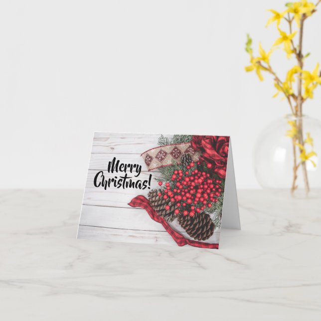 Sammlung von Kiefern und Holly Karte (Gelbe Blume)