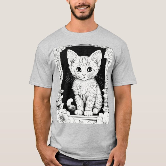 Sammlung von Kitten Coloring Page T - Shirt (Vorderseite)
