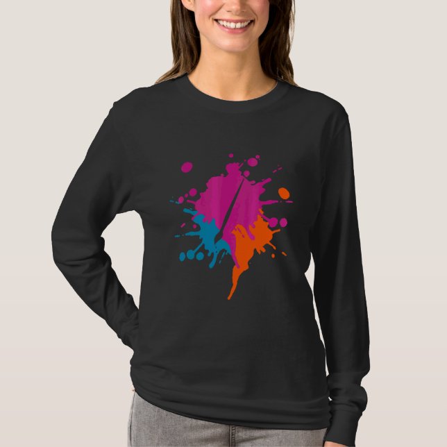 Sammlung von Kunstwerken farbenfrohe Splash-Design T-Shirt (Vorderseite)