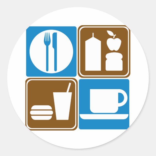 Sammlung von Lebensmitteldiensten - Autobahnen Runder Aufkleber (Vorderseite)