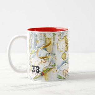 Sammlung von Neujahrsentschließungen Zweifarbige Tasse
