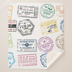 Sammlung von Passport-Briefmarke Abgeschieden auf Sherpadecke