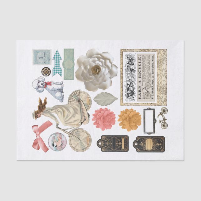 Sammlung von Random Ephemera Fussy Cuts Seidenpapier (Vorderseite)