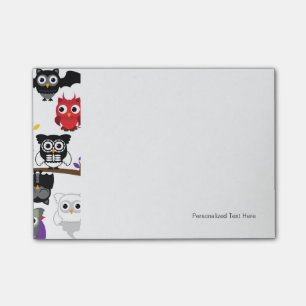 Sammlung von scharfen Halloween-Owls Post-it Klebezettel