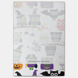 Sammlung von scharfen Halloween-Owls Post-it Klebezettel