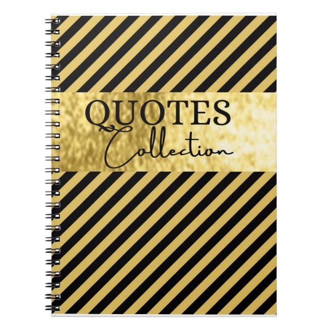 Sammlung von schwarzen und goldenen Anführungszeic Notizblock (Vorderseite)