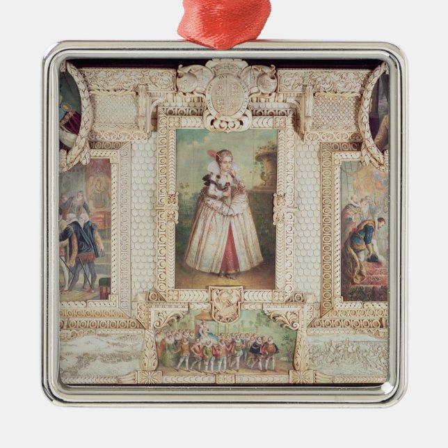 Sammlung von sechs Miniaturen Silbernes Ornament (Vorne)