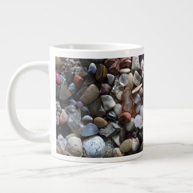 Sammlung von Steinen und Mineralien Jumbo-Tasse (Links)