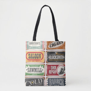Sammlung von Vintage-Shop-Postern. Retro-Ladenschi