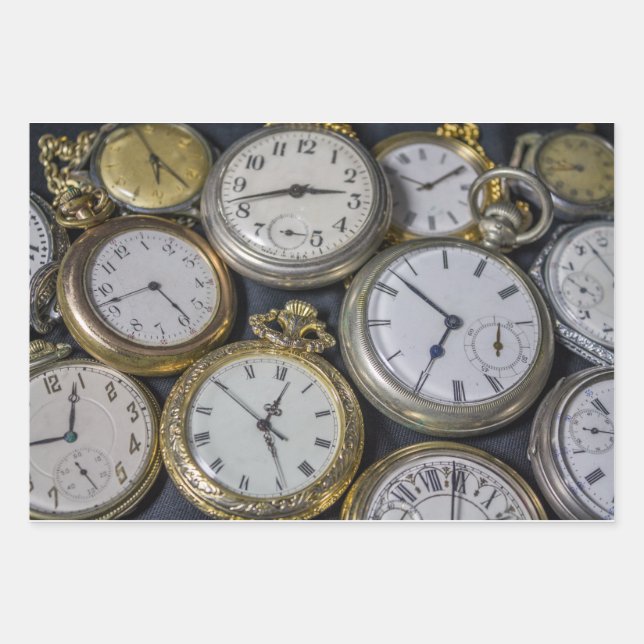 Sammlung von Watches-Umschlagpapier Geschenkpapier Set (Vorderseite)