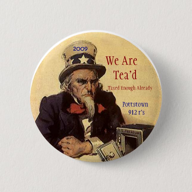sammy, 2009, sind wir   Tea'd, besteuert Button (Vorderseite)