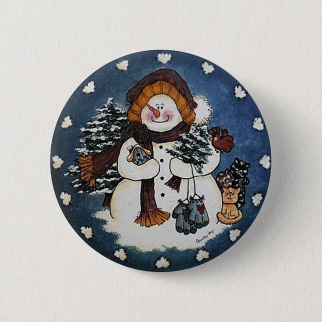 Sammy das Snowman-Knopf-Button Button (Vorderseite)