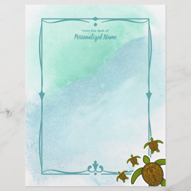 Sammy Sea Turtle ungestrichenes Blatt (Vorderseite)