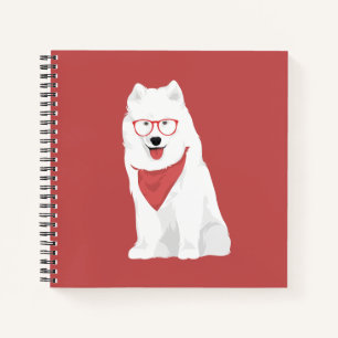 Sammy The Red Bandana Samoyed Dog Notizbuch