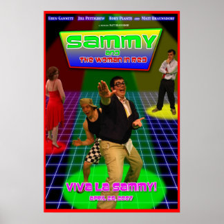Sammy und die Frau in einem roten Theaterposter Poster