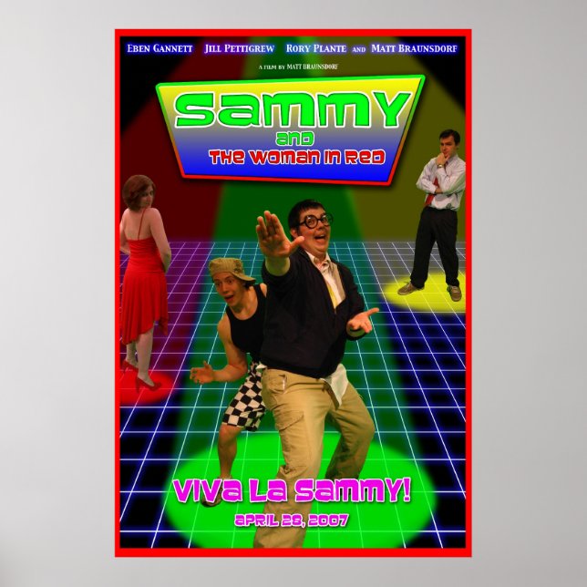 Sammy und die Frau in einem roten Theaterposter Poster (Vorne)