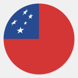 Samoa-Fischaugen-Flaggenaufkleber Runder Aufkleber