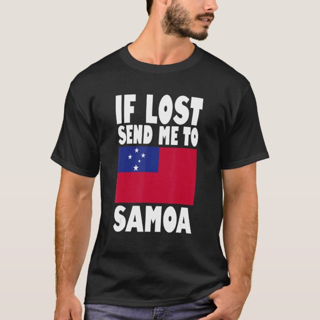 Samoa Flag Design Wenn verloren senden Sie mich na T-Shirt (Vorderseite)