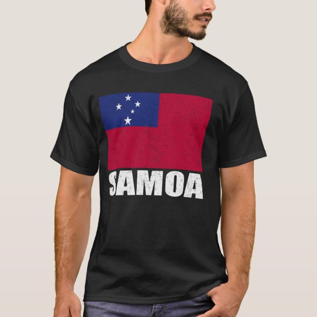 Samoa Flag Grunge Vintag Souvenir Samoa T-Shirt (Vorderseite)