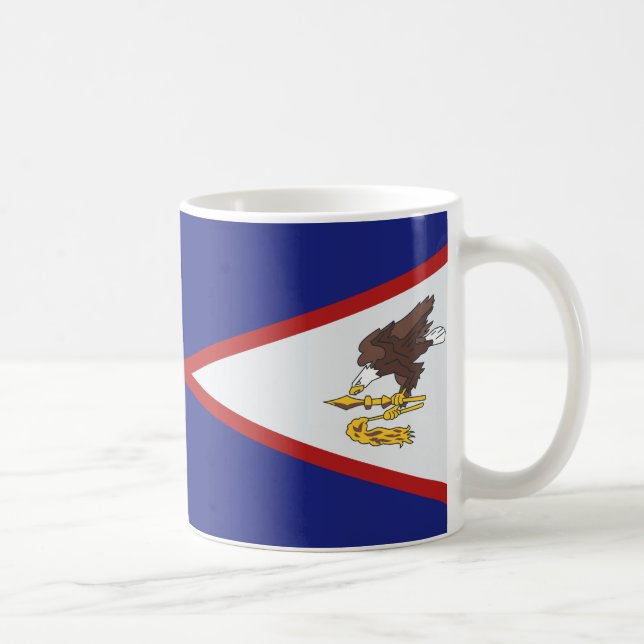 Samoa Flag und American Flag Keramik Kaffee Tasse (Rechts)