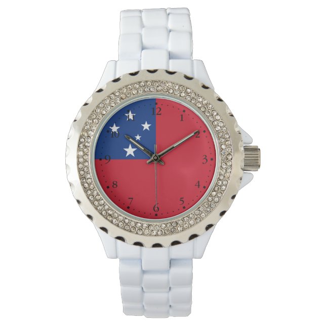 Samoa-Flagge Armbanduhr (Vorderseite)