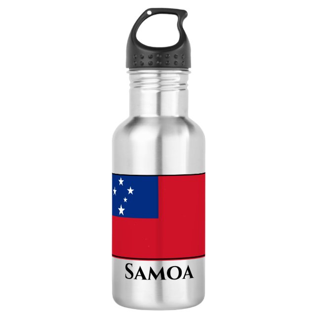Samoa-Flagge Edelstahlflasche (Vorderseite)