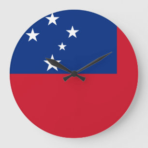 Samoa-Flagge Große Wanduhr