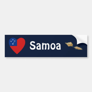 Samoa-Flagge Herz + Karte Aufkleber Autoaufkleber