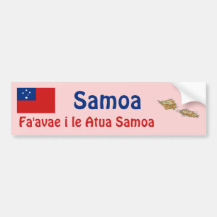 Samoa-Flagge + Karte Aufkleber Autoaufkleber