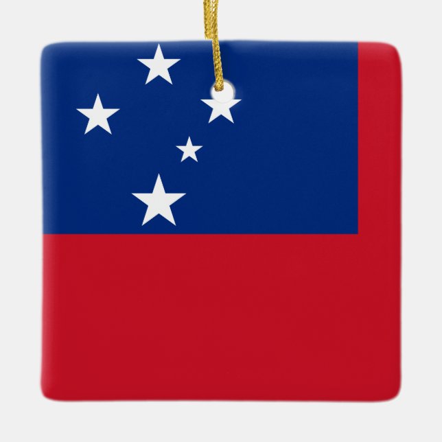 Samoa-Flagge Keramikornament (Vorderseite)