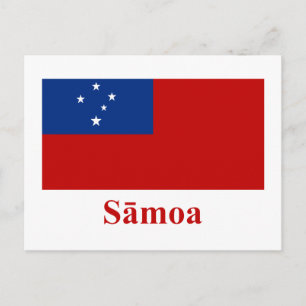 Samoa-Flagge mit Name in Samoan Postkarte