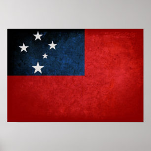 Samoa-Flagge Poster