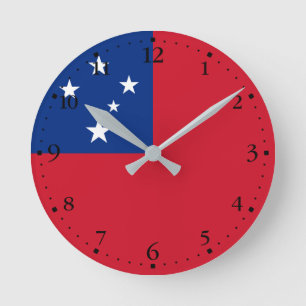 Samoa-Flagge Runde Wanduhr