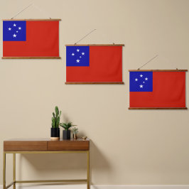 Samoa-Flagge Wandteppich Mit Holzrahmen