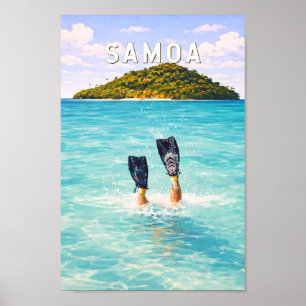 Samoa-Illustration Reise Kunst Vintage Poster