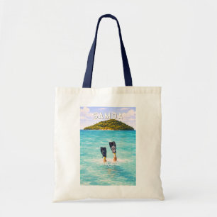 Samoa Illustration Reise Kunst Vintage Tragetasche