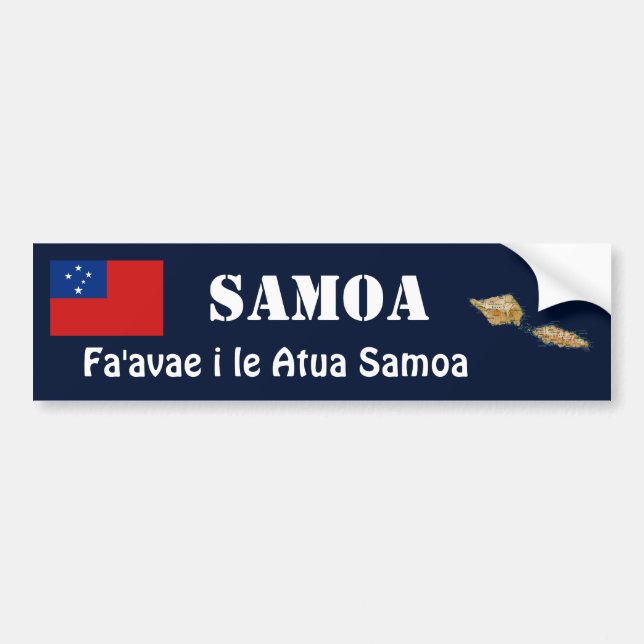 Samoa-Inseln Flagge + Karten-Autoaufkleber Autoaufkleber (Vorne)
