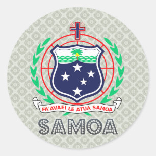 Samoa-Inseln Wappen Runder Aufkleber