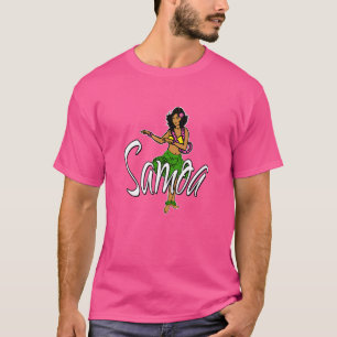 Samoa Island Tanzhula Girl mit Grasrock und Rock T-Shirt