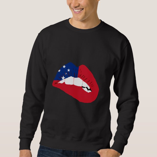 Samoa Lip Samoan Flag Samoan Pride Samoan Roots Sweatshirt (Vorderseite)