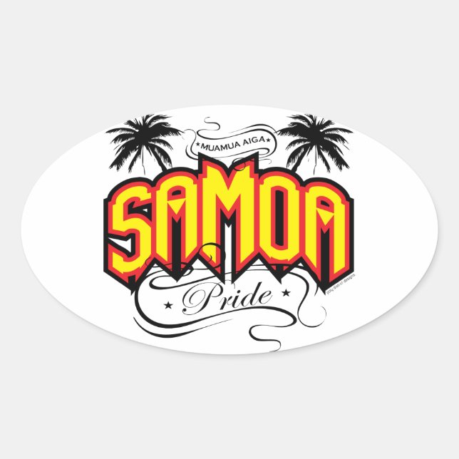 Samoa Pride Ovaler Aufkleber (Vorderseite)