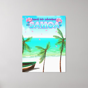 Samoa "Reise in das Abenteuer" Reiseplakat. Leinwanddruck